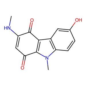 6-Hydroxy-9-methyl-3-(methylamino)-1H-carbazole-1,4(9H)-dione structure