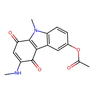 [9-Methyl-6-(methylamino)-5,8-dioxocarbazol-3-yl] acetate structure