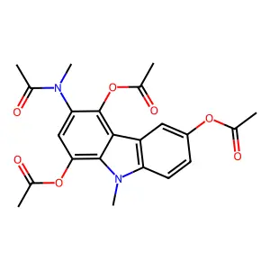 [6-[Acetyl(methyl)amino]-5,8-diacetyloxy-9-methylcarbazol-3-yl] acetate structure
