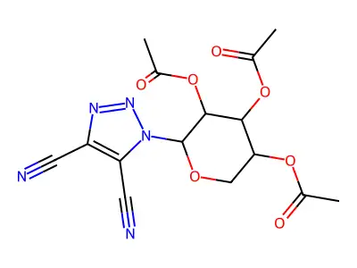 1-(2,3,4-Tri-O-acetylpentopyranosyl)-1H-1,2,3-triazole-4,5-dicarbonitrile structure
