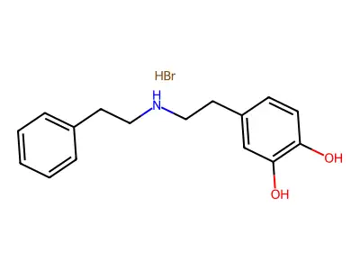 Pyrocatechol, 4-(2-(phenethylamino)ethyl)-, hydrobromide structure