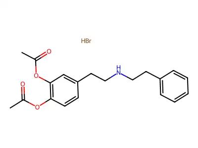 Pyrocatechol, 4-(2-(phenethylamino)ethyl)-, diacetate, hydrobromide structure