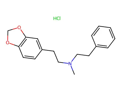 Phenethylamine, 3,4-methylenedioxy-N-methyl-N-(2-phenethyl)-, hydrochloride structure