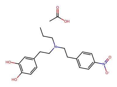 pyrocatechol, 4-(2-(p-nitro-n-propylphenethylamino)ethyl)-, monoacetate (salt) structure