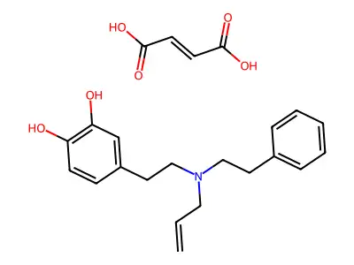But-2-enedioic acid;4-[2-[2-phenylethyl(prop-2-enyl)amino]ethyl]benzene-1,2-diol structure