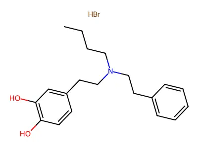 Pyrocatechol, 4-(2-(N-butylphenethylamino)ethyl)-, hydrobromide structure