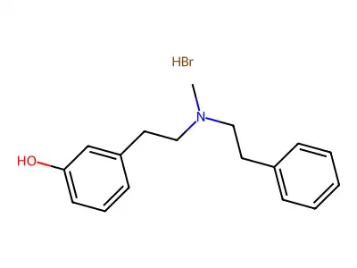 Phenol, m-(2-(N-methylphenethylamino)ethyl)-, hydrobromide structure