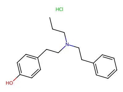 Phenol, p-(2-(N-propylphenethylamino)ethyl)-, hydrochloride structure