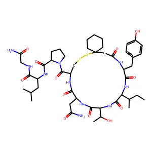 Oxytocin, 1-(1-mercaptocyclohexaneacetic acid)-4-L-threonine- structure