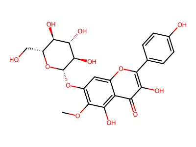 6-Methoxykaempferol 7-glucoside structure