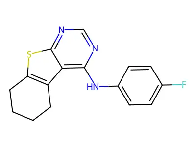 N-(4-fluorophenyl)-5,6,7,8-tetrahydro-[1]benzothiolo[2,3-d]pyrimidin-4-amine structure