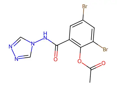 [2,4-dibromo-6-(1,2,4-triazol-4-ylcarbamoyl)phenyl] Acetate structure