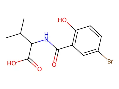 N-(5-Bromo-2-hydroxybenzoyl)valine structure
