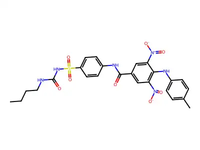N-{4-[(Butylcarbamoyl)sulfamoyl]phenyl}-4-(4-methylanilino)-3,5-dinitrobenzamide structure