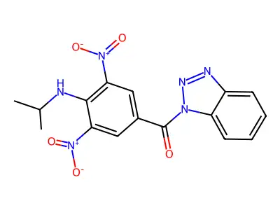 Benzotriazol-1-yl-[3,5-dinitro-4-(propan-2-ylamino)phenyl]methanone structure
