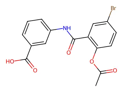 3-[(2-Acetyloxy-5-bromobenzoyl)amino]benzoic acid structure
