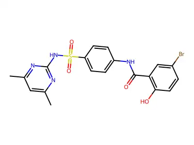 5-bromo-N-[4-[(4,6-dimethylpyrimidin-2-yl)sulfamoyl]phenyl]-2-hydroxybenzamide structure