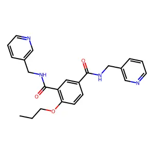 4-propoxy-1-N,3-N-bis(pyridin-3-ylmethyl)benzene-1,3-dicarboxamide structure
