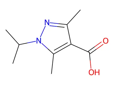 1-isopropyl-3,5-dimethyl-1H-pyrazole-4-carboxylic acid structure