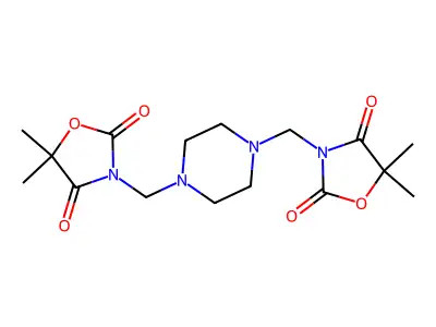 2,4-Oxazolidinedione, 3,3'-(1,4-piperazinediyldimethylene)bis(5,5-dimethyl- structure