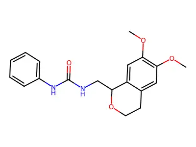 Urea, N-((3,4-dihydro-6,7-dimethoxy-1H-2-benzopyran-1-yl)methyl)-N'-phenyl- structure