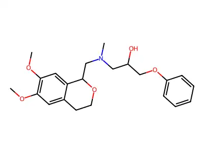 1-(((3,4-Dihydro-6,7-dimethoxy-1H-2-benzopyran-1-yl)methyl)methylamino)-3-phenoxy-2-propanol structure