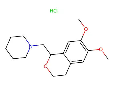 1-((3,4-Dihydro-6,7-dimethoxy-1H-2-benzopyran-1-yl)methyl)piperidine hydrochloride structure