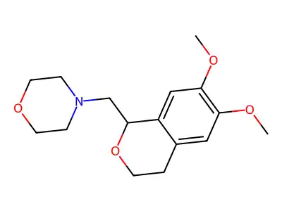 Morpholine, 4-((3,4-dihydro-6,7-dimethoxy-1H-2-benzopyran-1-yl)methyl)- structure