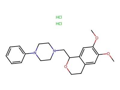 N-(4-Phenylpiperazino)-1-methyl-5,6-dimethoxyisochroman dihydrochloride structure