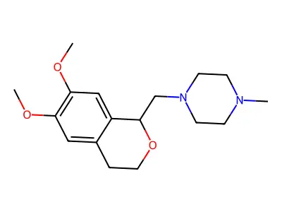 1-((3,4-Dihydro-6,7-dimethoxy-1H-2-benzopyran-1-yl)methyl)-4-methylpiperazine structure