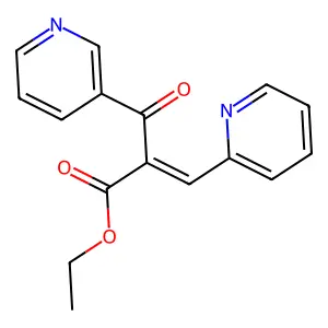Ethyl 2-(pyridine-3-carbonyl)-3-pyridin-2-ylprop-2-enoate structure