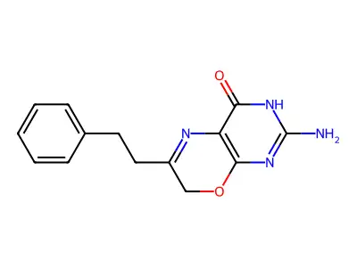 2-amino-6-(2-phenylethyl)-3,7-dihydropyrimido[4,5-b][1,4]oxa structure
