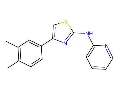 N-[4-(3,4-dimethylphenyl)-1,3-thiazol-2-yl]pyridin-2-amine structure