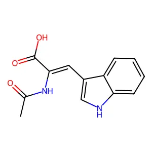 2-acetamido-3-(1H-indol-3-yl)prop-2-enoic acid structure