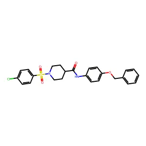 1-(4-chlorophenyl)sulfonyl-N-(4-phenylmethoxyphenyl)piperidine-4-carboxamide structure