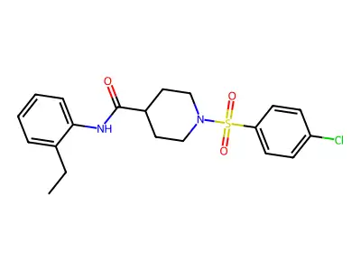 1-(4-chlorophenyl)sulfonyl-N-(2-ethylphenyl)piperidine-4-carboxamide structure