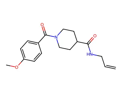 1-(4-methoxybenzoyl)-N-prop-2-enylpiperidine-4-carboxamide structure