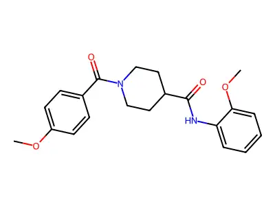 1-(4-methoxybenzoyl)-N-(2-methoxyphenyl)piperidine-4-carboxamide structure