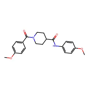 1-(4-methoxybenzoyl)-N-(4-methoxyphenyl)piperidine-4-carboxamide structure