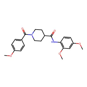 N-(2,4-dimethoxyphenyl)-1-(4-methoxybenzoyl)piperidine-4-carboxamide structure