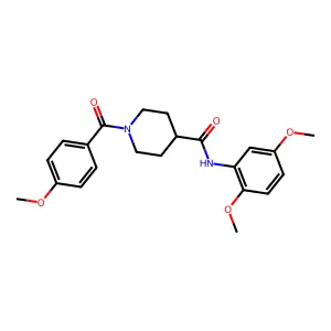 N-(2,5-dimethoxyphenyl)-1-(4-methoxybenzoyl)piperidine-4-carboxamide structure