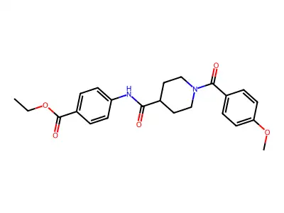 Ethyl 4-[1-(4-methoxybenzoyl)piperidine-4-amido]benzoate structure