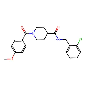 N-[(2-chlorophenyl)methyl]-1-(4-methoxybenzoyl)piperidine-4-carboxamide structure