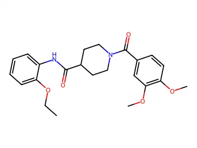 1-(3,4-dimethoxybenzoyl)-N-(2-ethoxyphenyl)piperidine-4-carboxamide structure