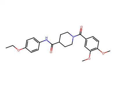 1-(3,4-dimethoxybenzoyl)-N-(4-ethoxyphenyl)piperidine-4-carboxamide structure