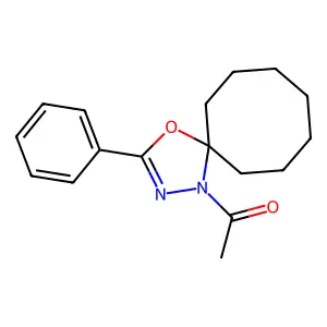 1-(3-Phenyl-4-oxa-1,2-diazaspiro[4.7]dodec-2-en-1-yl)ethanone structure