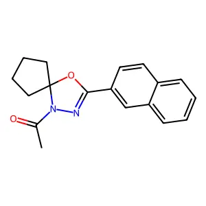 1-[3-(Naphthalen-2-yl)-4-oxa-1,2-diazaspiro[4.4]non-2-en-1-yl]ethanone structure