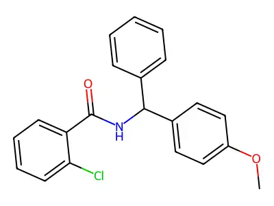 2-chloro-N-[(4-methoxyphenyl)-phenylmethyl]benzamide structure