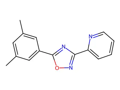 2-[5-(3,5-Dimethylphenyl)-1,2,4-oxadiazol-3-yl]pyridine structure