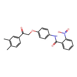N-[4-[2-(3,4-dimethylphenyl)-2-oxoethoxy]phenyl]-2-nitrobenzamide structure